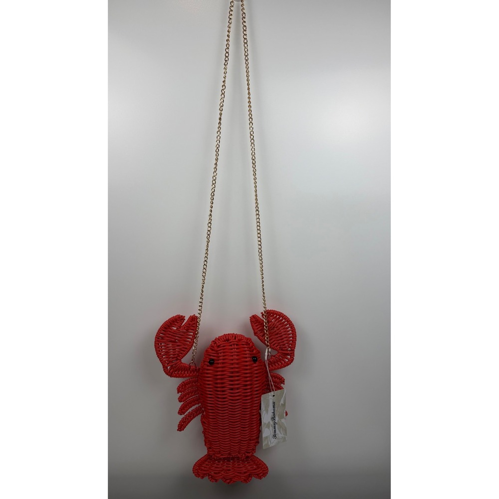 NWT Tommy Bahama Red Lobster Wicker Crossbody Bag Novelty Clutch Purse NEW Viral - Picture 3 of 11